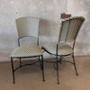 Olive and Cream Woven Cast Iron Patio Chairs #2