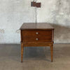 Vintage Walnut End Table With Small Inlay Detail