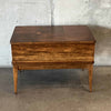 Vintage Walnut End Table With Small Inlay Detail