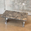 Stone Composite Coffee Table With Chrome Legs