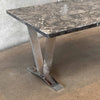 Stone Composite Coffee Table With Chrome Legs