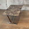 Stone Composite Coffee Table With Chrome Legs