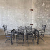 Vintage Iron Rectangle Patio Table and 6 Chair Set