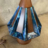 Mid Century Modern Ceramic & Wood Octagonal Lamp