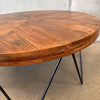 Round Wooden Acacia Table with Hairpin Legs