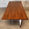 Late 1950s Solid Walnut Architectural Executive Desk With Chrome Steel Legs