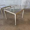 Pair of Post Modern Glass & steel Side Tables