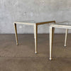 Pair of Post Modern Glass & steel Side Tables