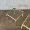 Pair of Post Modern Glass & steel Side Tables