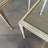 Pair of Post Modern Glass & steel Side Tables