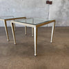 Pair of Post Modern Glass & steel Side Tables