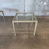 Pair of Post Modern Glass & steel Side Tables