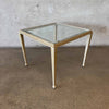 Pair of Post Modern Glass & steel Side Tables