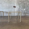 Pair of Post Modern Glass & steel Side Tables