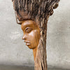 Vintage Hand Carved Teak Wood Female Sculpture