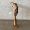 Vintage Hand Carved Teak Wood Female Sculpture