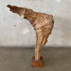 Vintage Hand Carved Teak Wood Female Sculpture