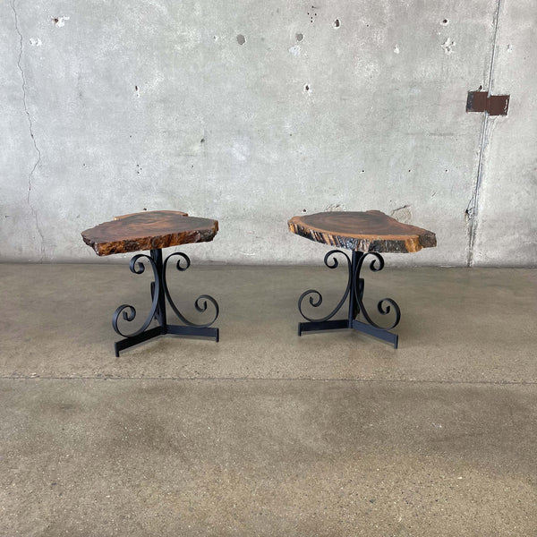 Pair of Mid Century Live Edge Side Tables