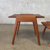 Pair of  Mid Century Solid Walnut Custom Made Side Tables