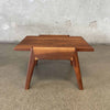 Pair of  Mid Century Solid Walnut Custom Made Side Tables