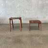 Pair of  Mid Century Solid Walnut Custom Made Side Tables