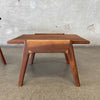 Pair of  Mid Century Solid Walnut Custom Made Side Tables