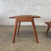 Pair of  Mid Century Solid Walnut Custom Made Side Tables