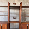 1960s Vintage Walnut Three Bay Shelving Unit