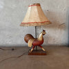 Vintage Folk Art Carved Wood Chicken Lamp