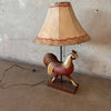 Vintage Folk Art Carved Wood Chicken Lamp