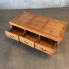 Mid Century Modern Bamboo & Wood Coffee Table with 3 Drawers