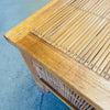 Mid Century Modern Bamboo & Wood Coffee Table with 3 Drawers