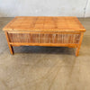 Mid Century Modern Bamboo & Wood Coffee Table with 3 Drawers