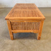 Mid Century Modern Bamboo & Wood Coffee Table with 3 Drawers