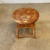 Antique Rustic Round Side Table, Shabby-Chic