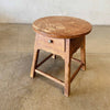 Antique Rustic Round Side Table, Shabby-Chic