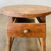 Antique Rustic Round Side Table, Shabby-Chic