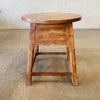 Antique Rustic Round Side Table, Shabby-Chic