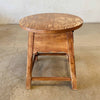 Antique Rustic Round Side Table, Shabby-Chic