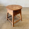 Antique Rustic Round Side Table, Shabby-Chic