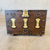 Vintage Korean Wood & Brass Storage Chest