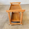 Mid-Century Rolling Bar Cart Solid Oak c. 1960's