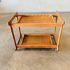 Mid-Century Rolling Bar Cart Solid Oak c. 1960's