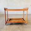 Mid-Century Rolling Bar Cart Solid Oak c. 1960's