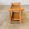 Mid-Century Rolling Bar Cart Solid Oak c. 1960's