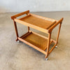 Mid-Century Rolling Bar Cart Solid Oak c. 1960's