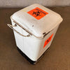 Vintage Medical Enameled Metal Step Trashcan