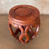 Vintage 1940's Rosewood Carved Drum Stool #1