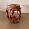 Vintage 1940's Rosewood Carved Drum Stool #1