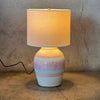 Glazed Pastel Pottery Table Lamp w/ Shade